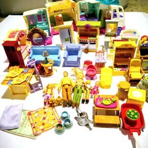 Fisher-Price Loving Family Dollhouse LOT Furniture, Dolls & Accessories